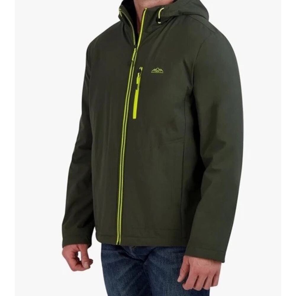 NWT HFX Performance Olive Green Softshell Sherpa Lined Jacket Men's Size Large